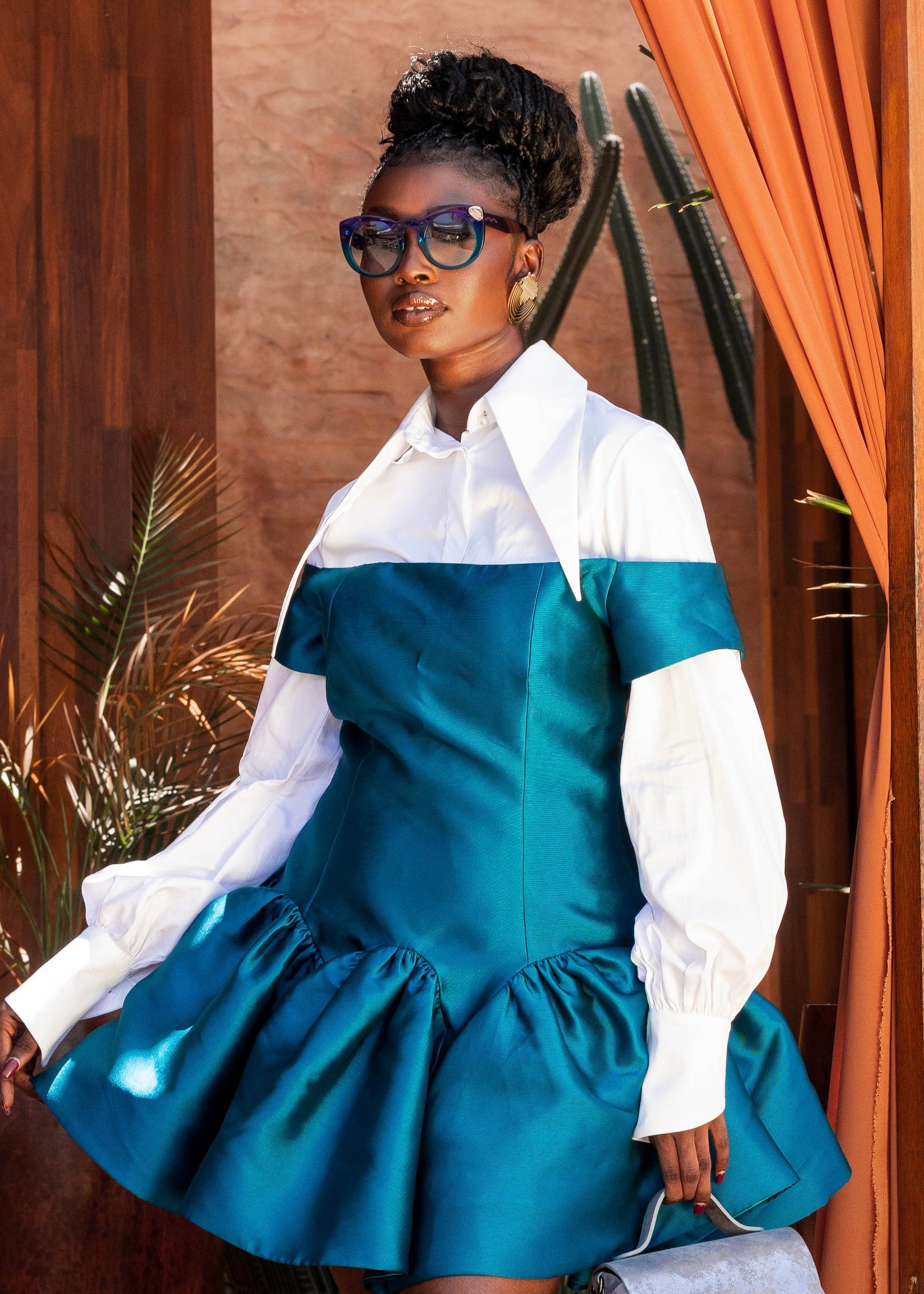 DAVID TLALE ANGEL DRESS (TEAL)