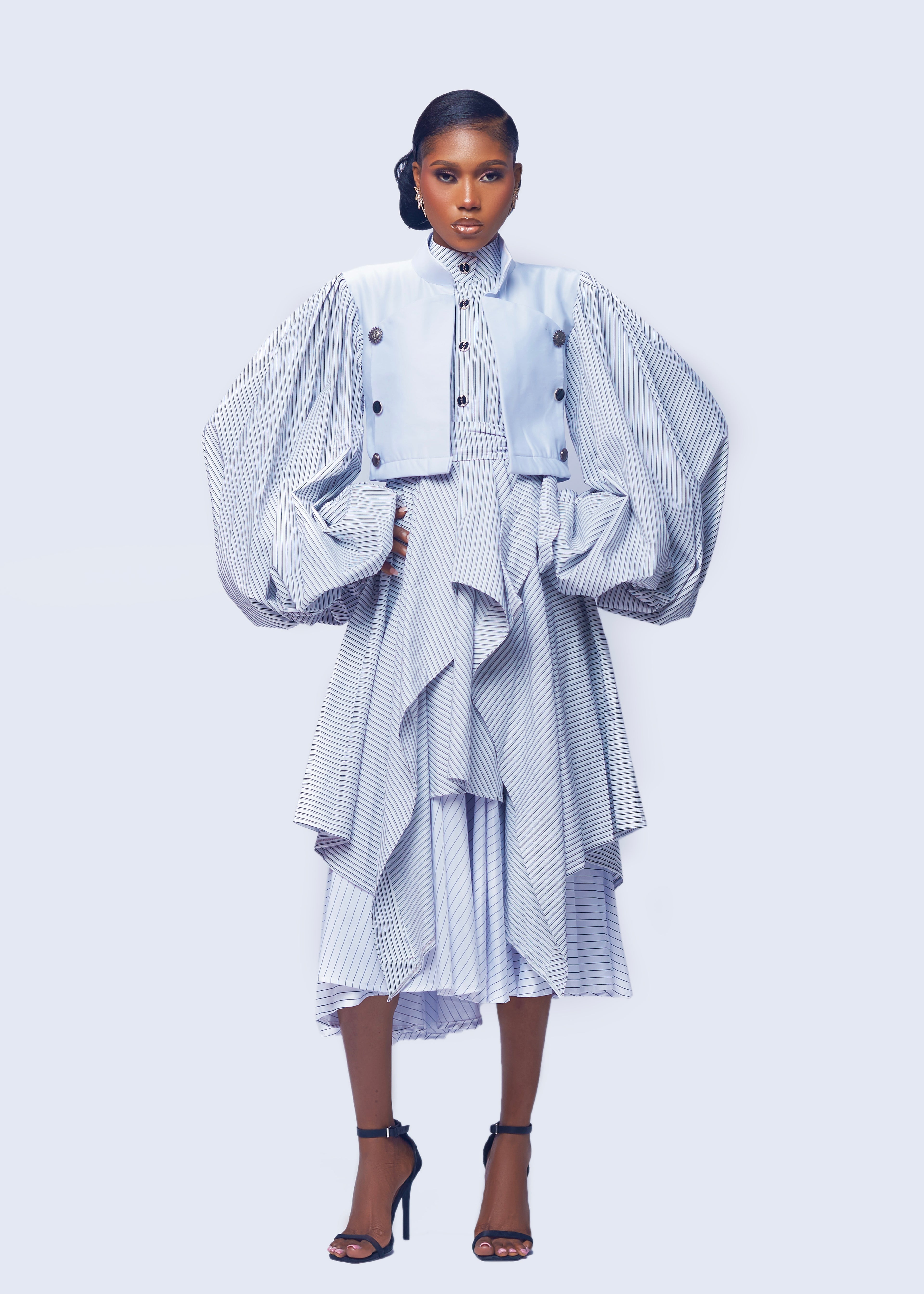 SNDRMODE - HARBOUR STRIPE MIDI DRESS