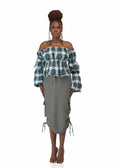 GAZE OF LUXURY FINA TOP WITH KEYHOLE CARGO SKIRT