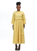 BSTYLE RAY PLEATED SLEEVE CROP TOP & CARGO FLARE SKIRT