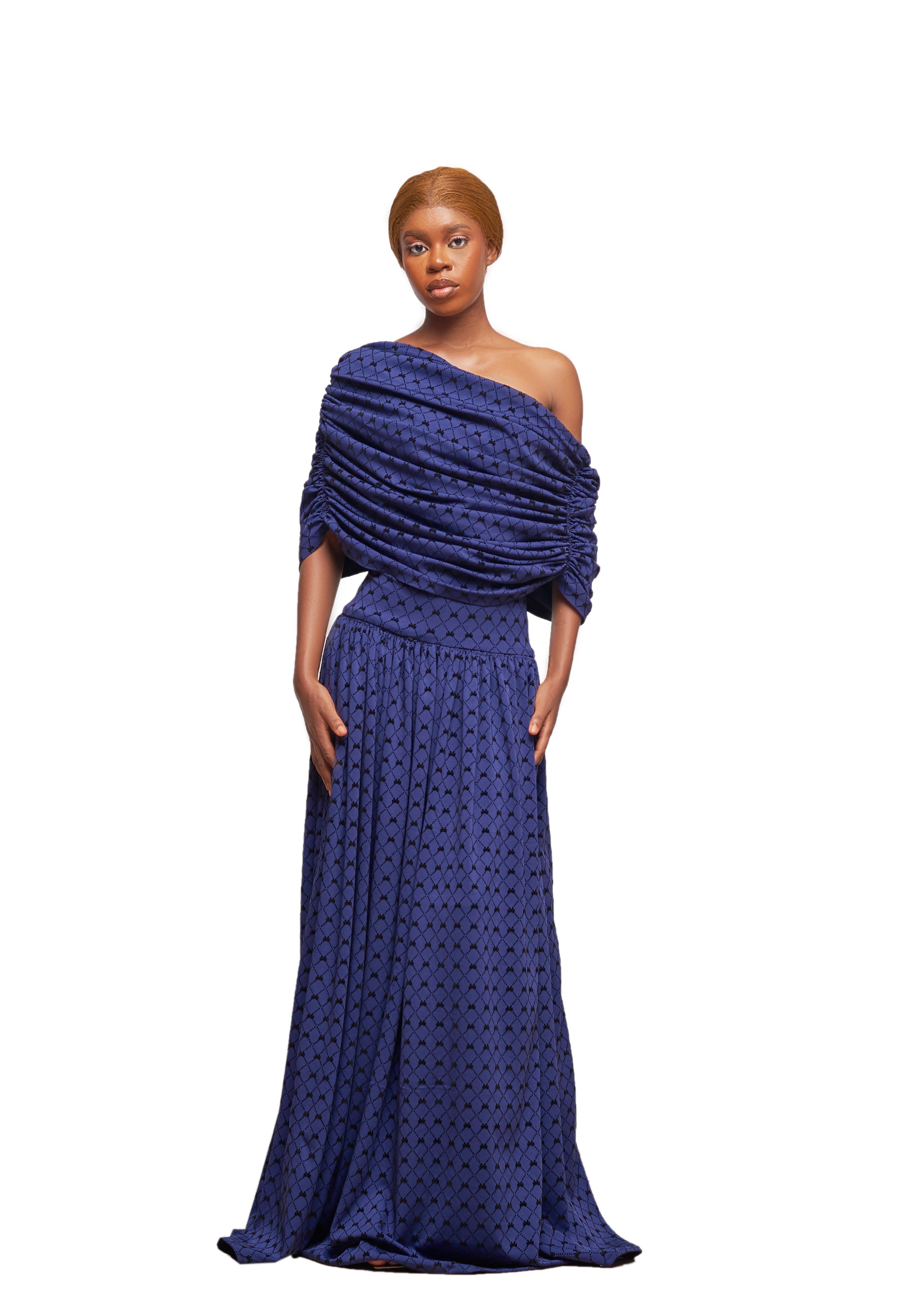 AISOBEN AZURE RUCHE GOWN