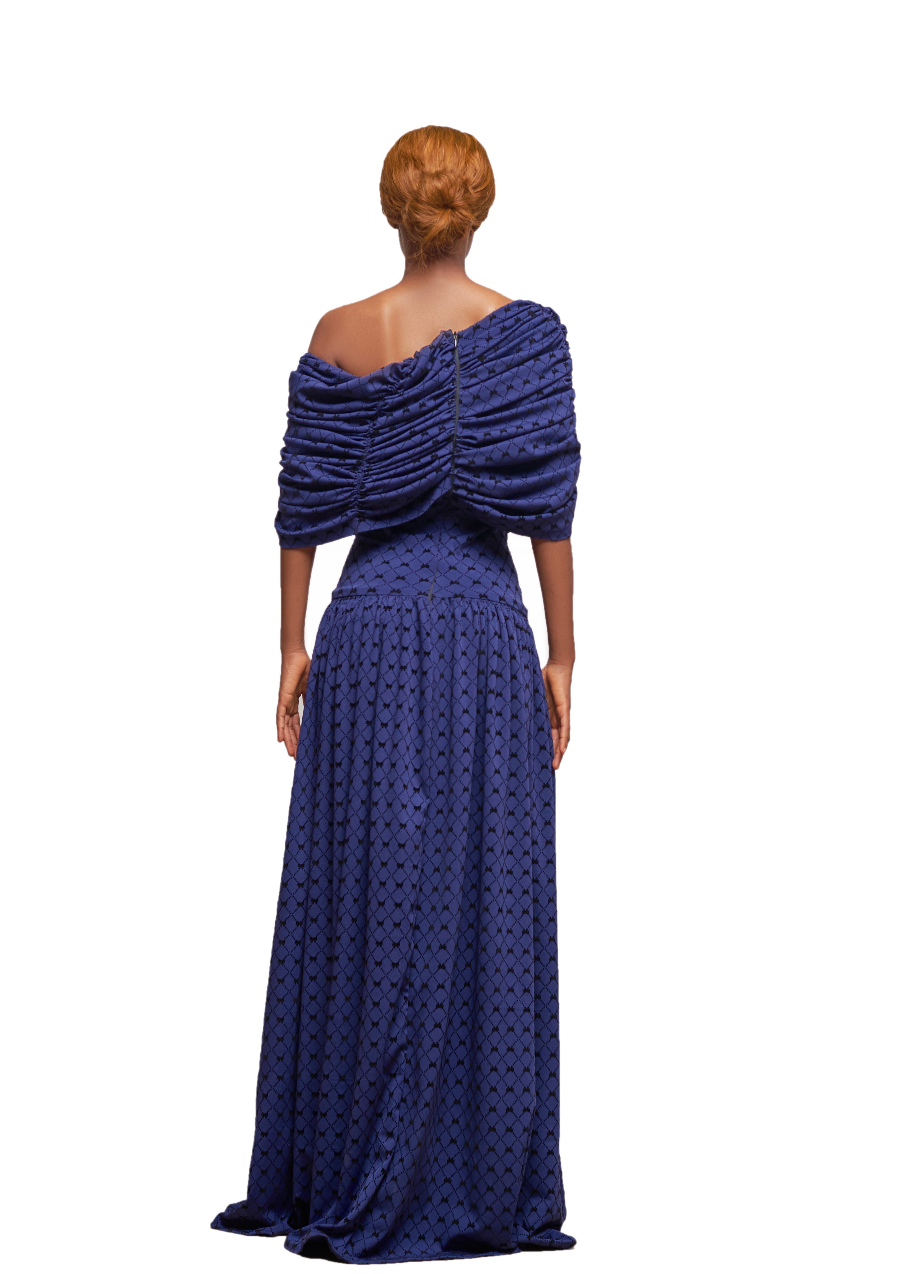 AISOBEN AZURE RUCHE GOWN