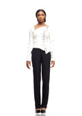 JIBBS AXIS LACE ASYMMETRIC TOP