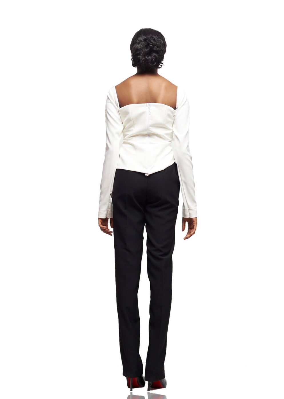 JIBBS AXIS LACE ASYMMETRIC TOP