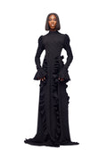 GIVENO NOIR ROYAL CASCADE GOWN