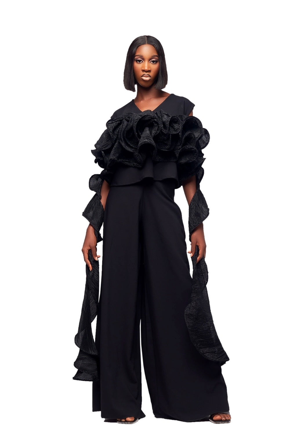 GIVENO OBSIDIAN BLOOM PALAZZO SET