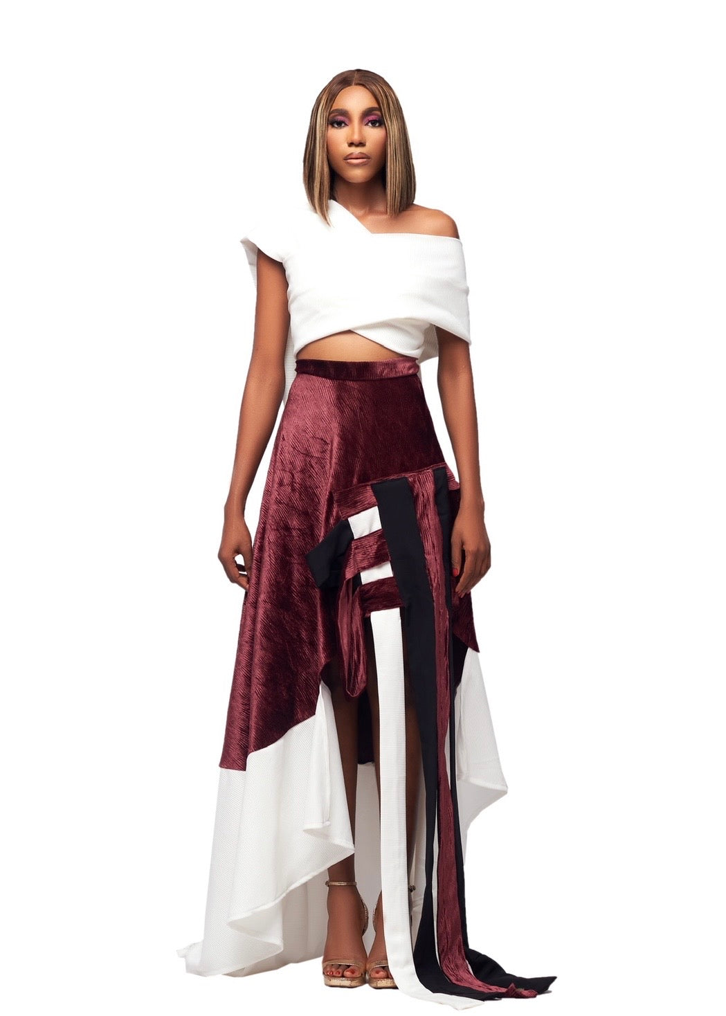 GIVENO MERLOT CREST ASYMMETRIC SET