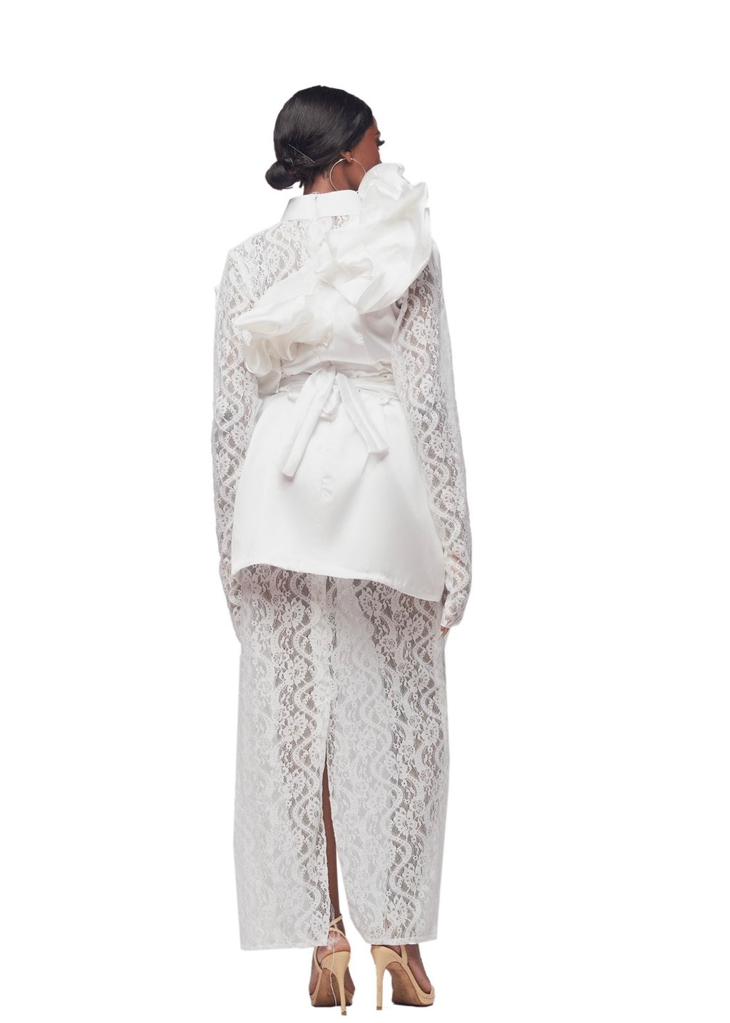 GIVENO VORY ORCHID LACE ENSEMBLE