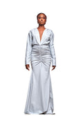 KAFFY SILVER ECLIPSE RUCHED GOWN