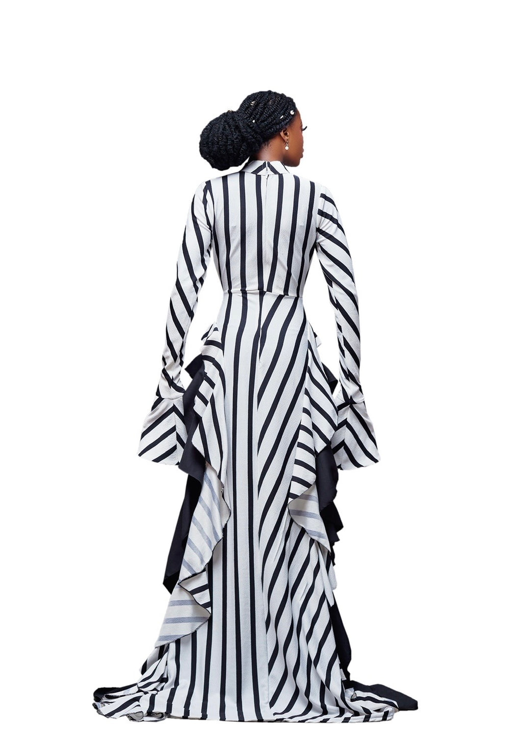 KAFFY MONOCHROME CASCADE STRIPE GOWN