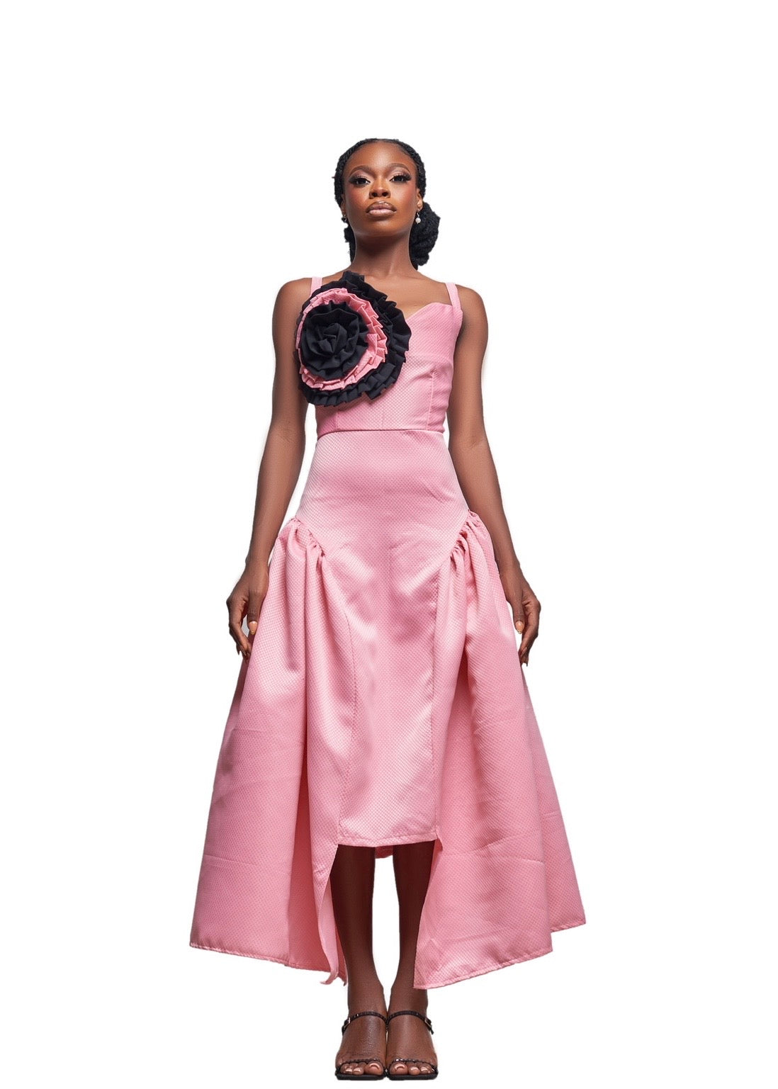KAFFY ROSETTE BLOOM HIGH-LOW GOWN