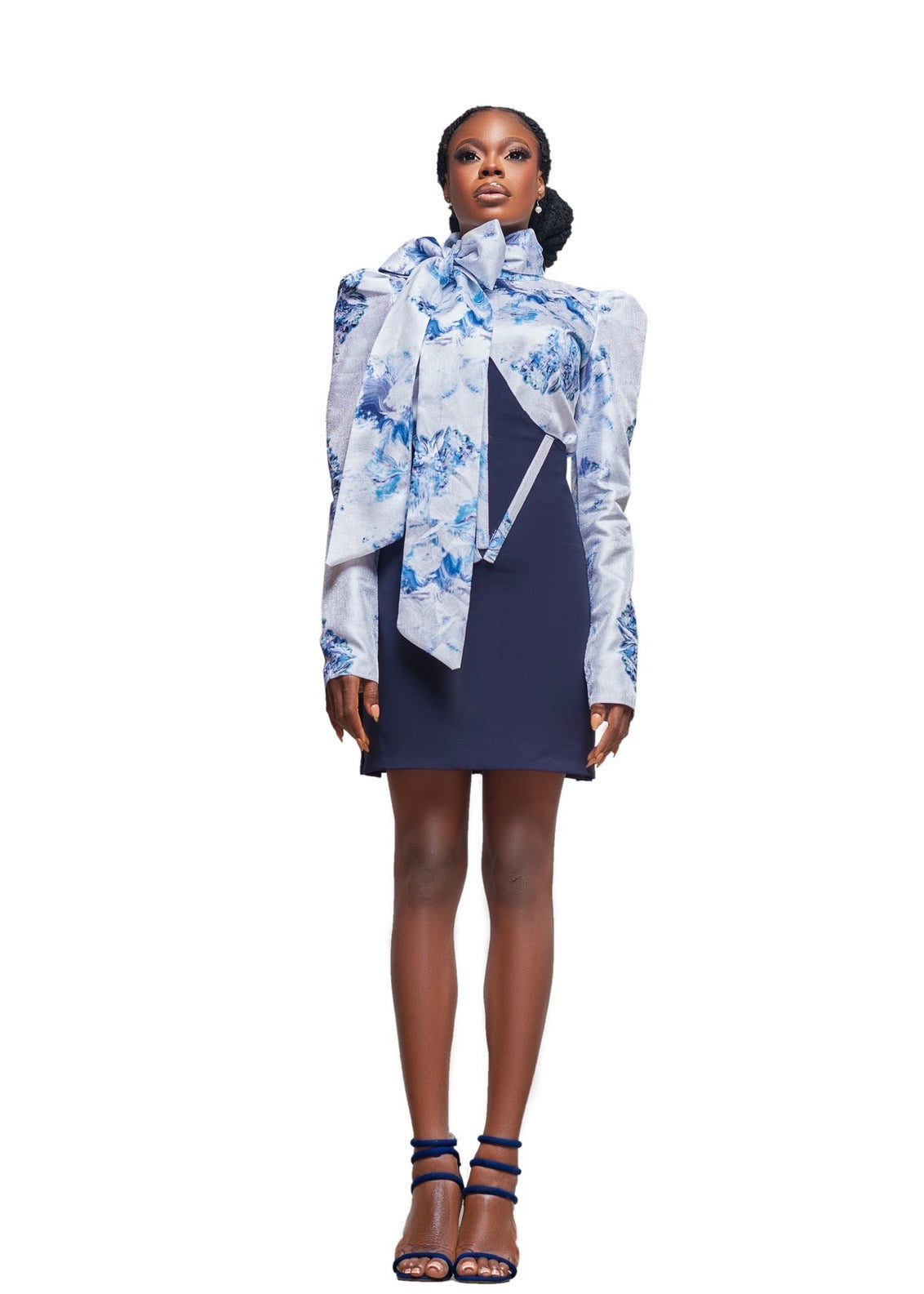 KAFFY AZURE MONARCH BOW BLOUSE