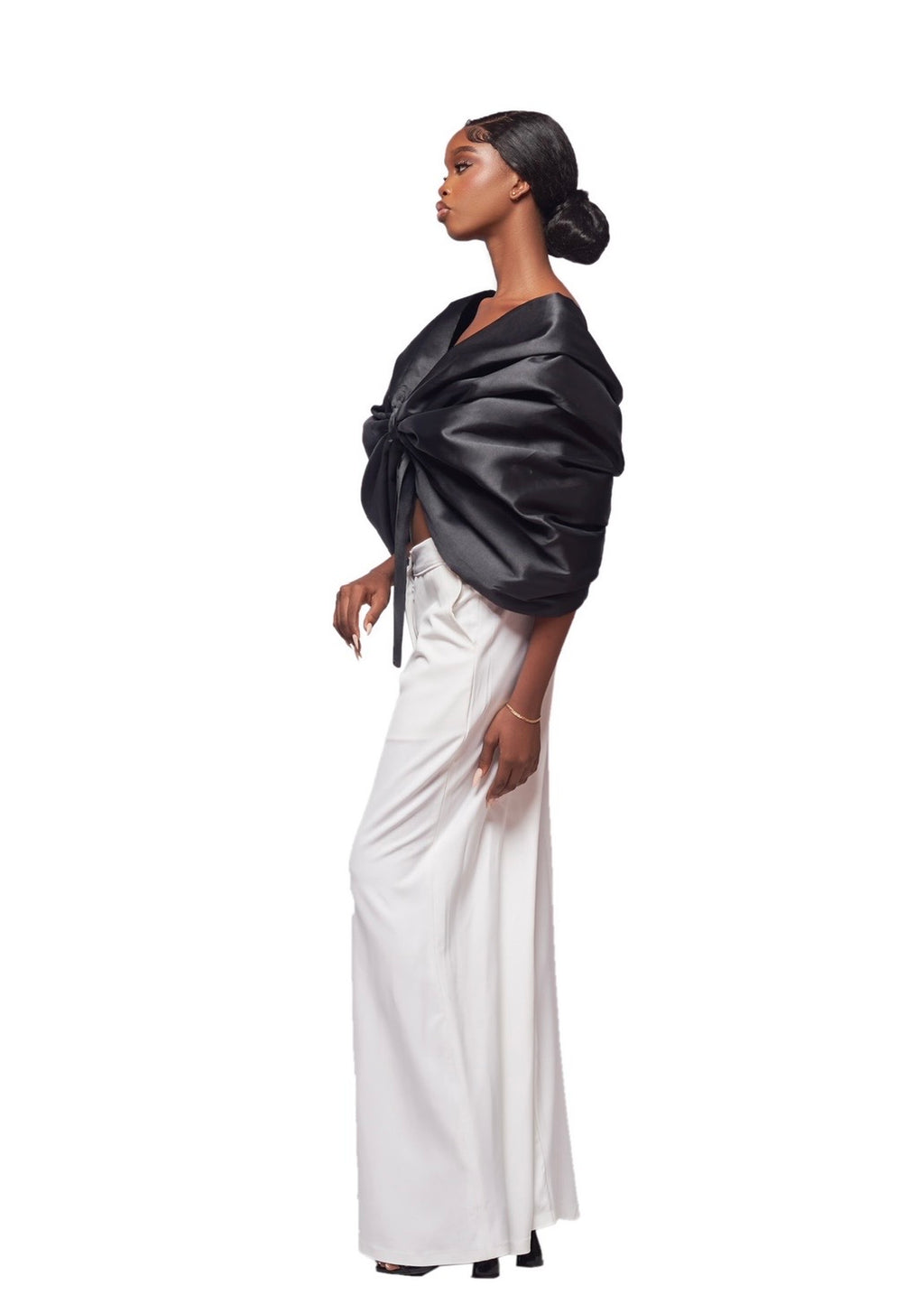 FLOREVERIE OBSIDIAN COUTURE BOW BLOUSE