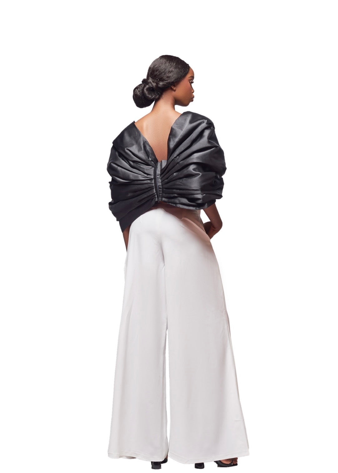 FLOREVERIE OBSIDIAN COUTURE BOW BLOUSE