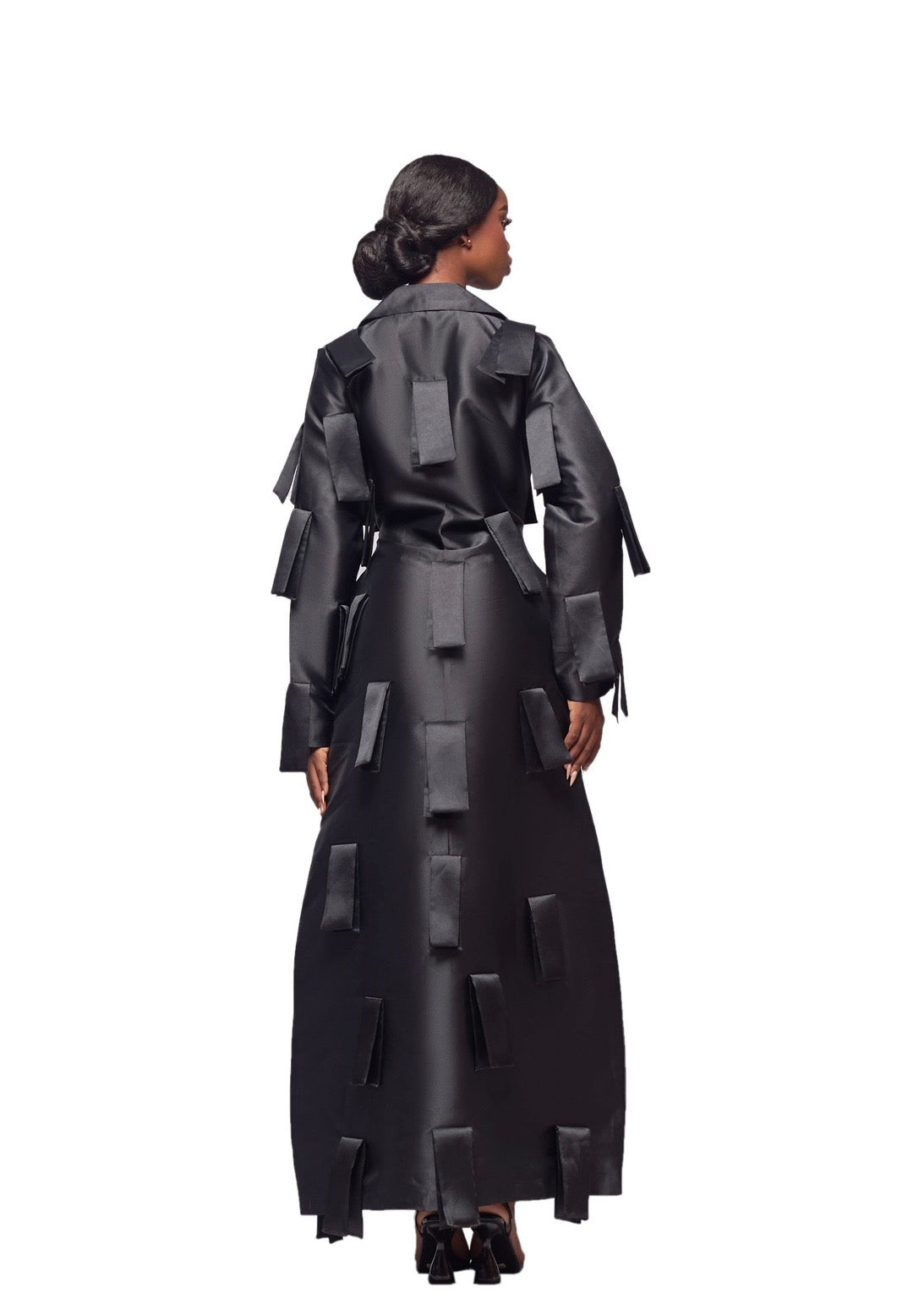 FLOREVERIE MIDNIGHT FRAGMENT TRENCH GOWN
