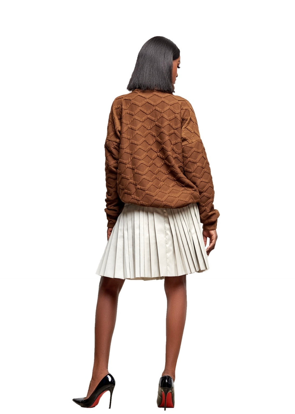RR ATELIER QUILTED FUNNEL-NECK SWEATER