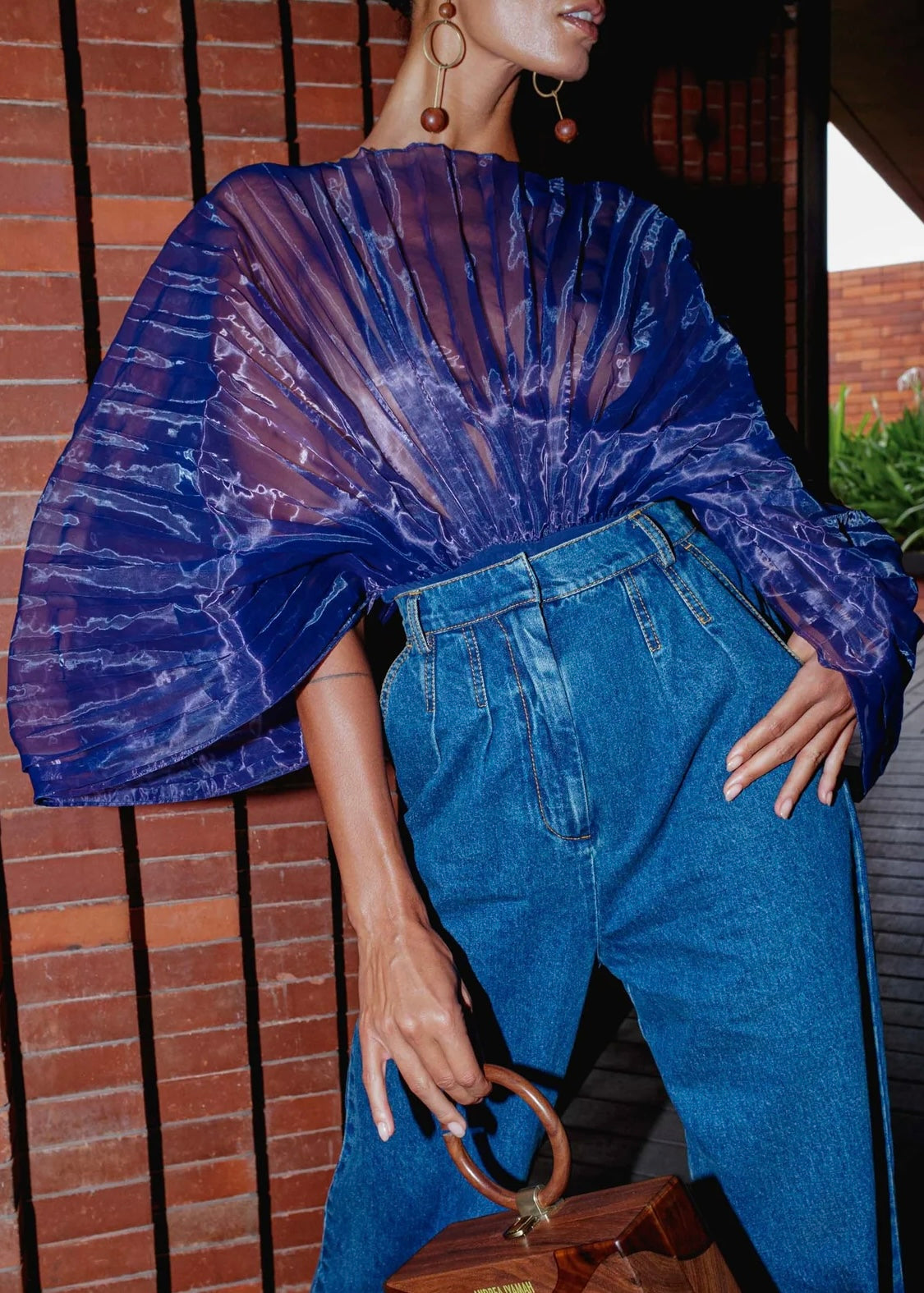 ANDREA IYAMAH - NEVY DENIM PANTS (FW 25)