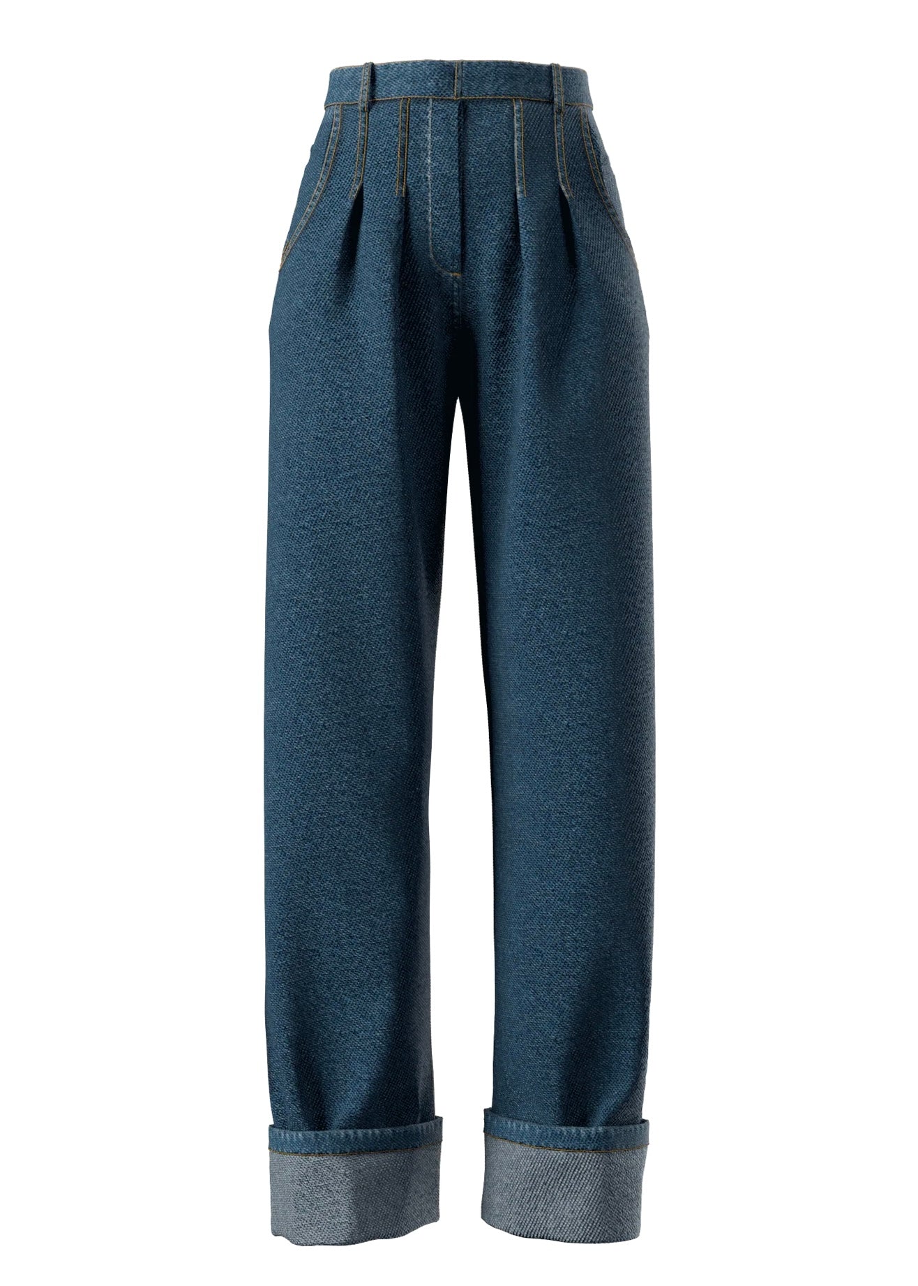 ANDREA IYAMAH - NEVY DENIM PANTS (FW 25)