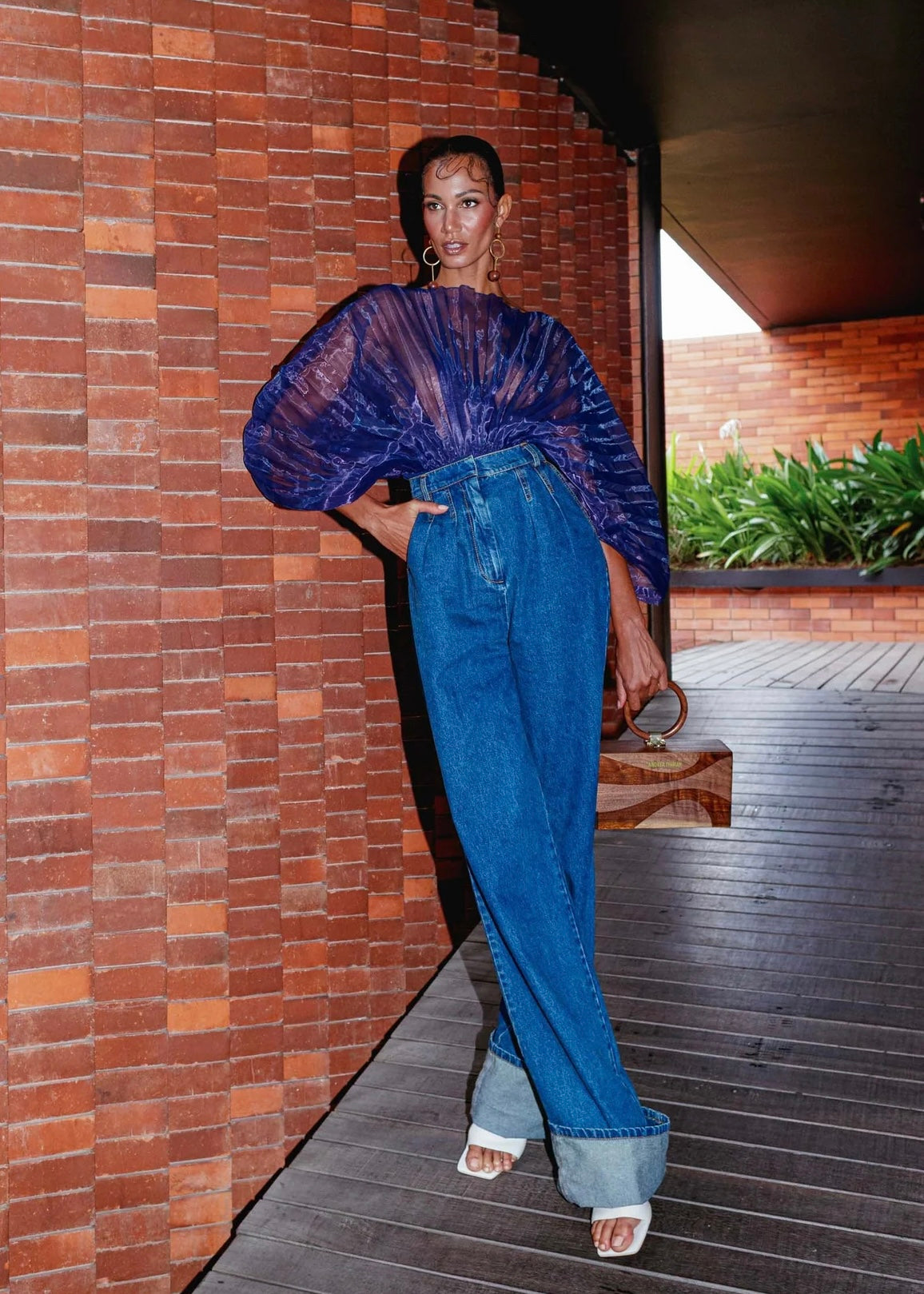 ANDREA IYAMAH - NEVY DENIM PANTS (FW 25)