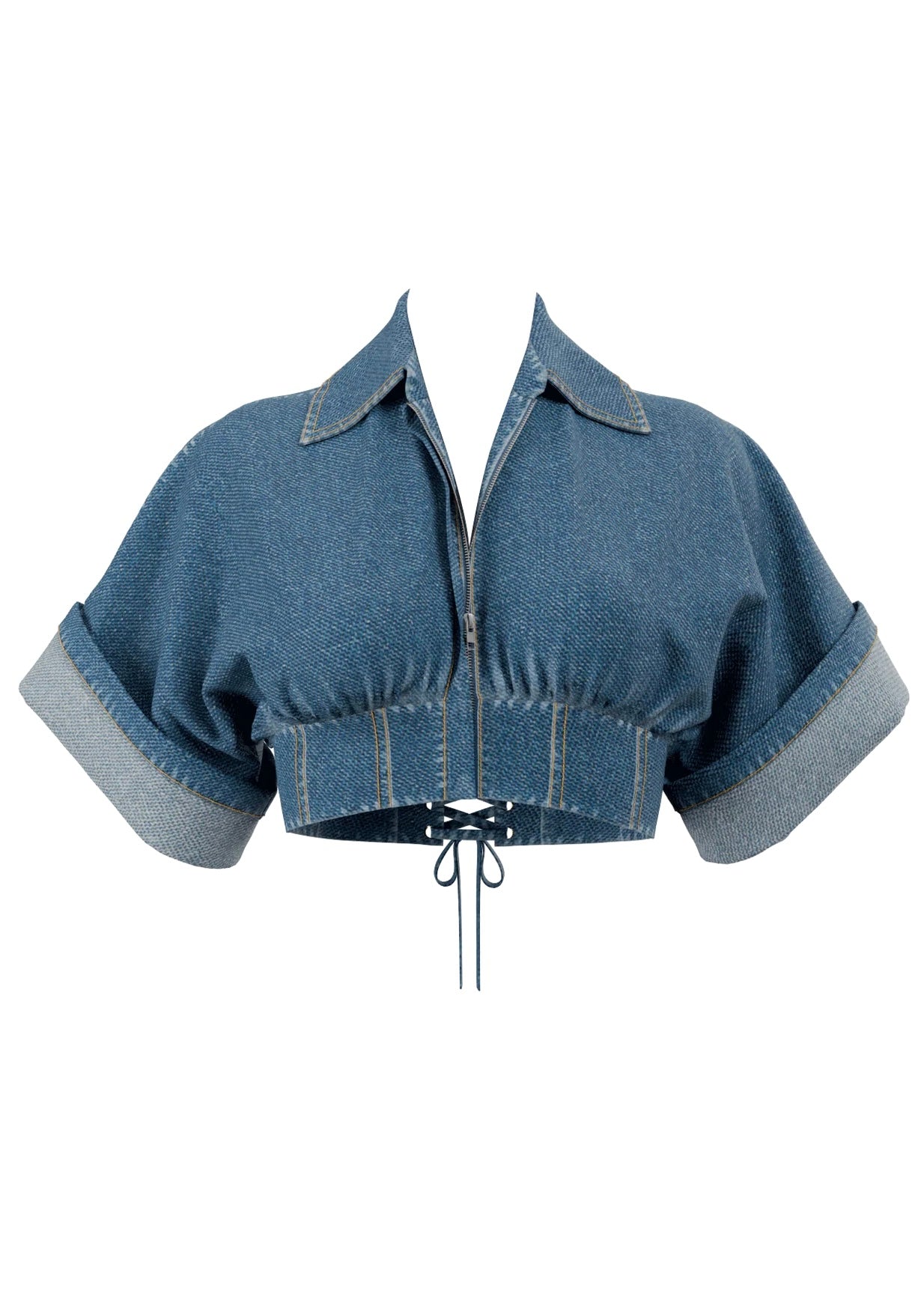 ANDREA IYAMAH - ALU DENIM CROP TOP (FW 25)