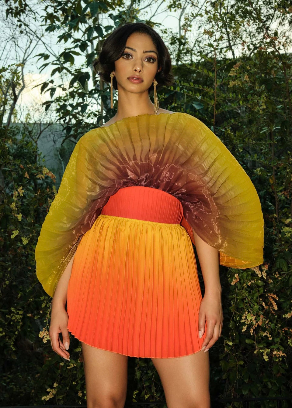 ANDREA IYAMAH KATA PLEATED MINI SKIRT