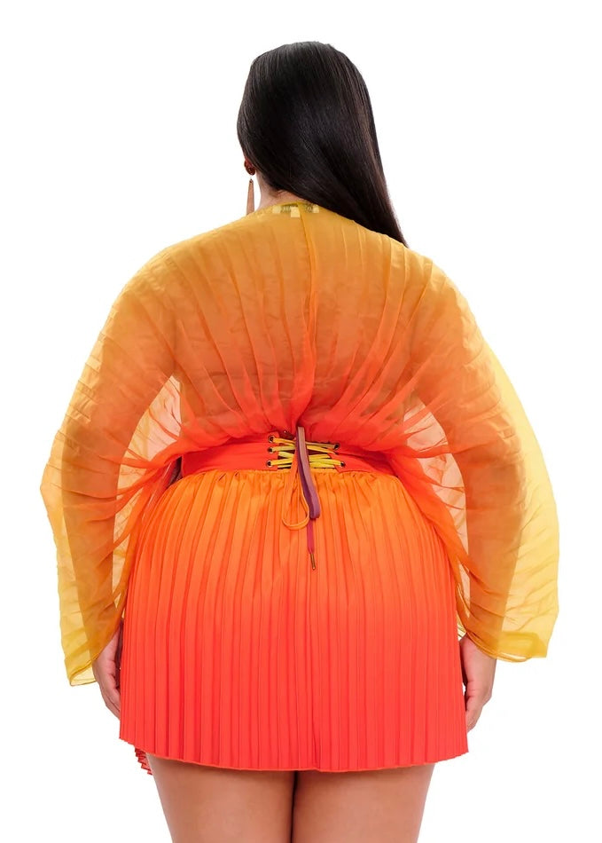 ANDREA IYAMAH KATA PLEATED MINI SKIRT