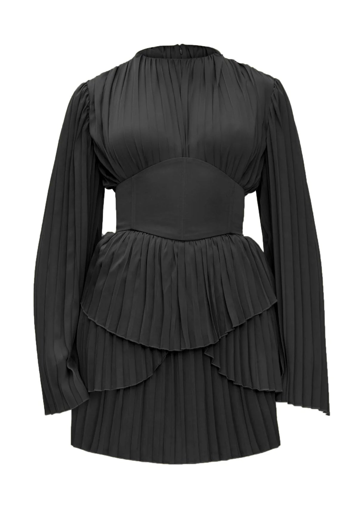 ANDREA IYAMAH LENTI PLEATED MINI DRESS