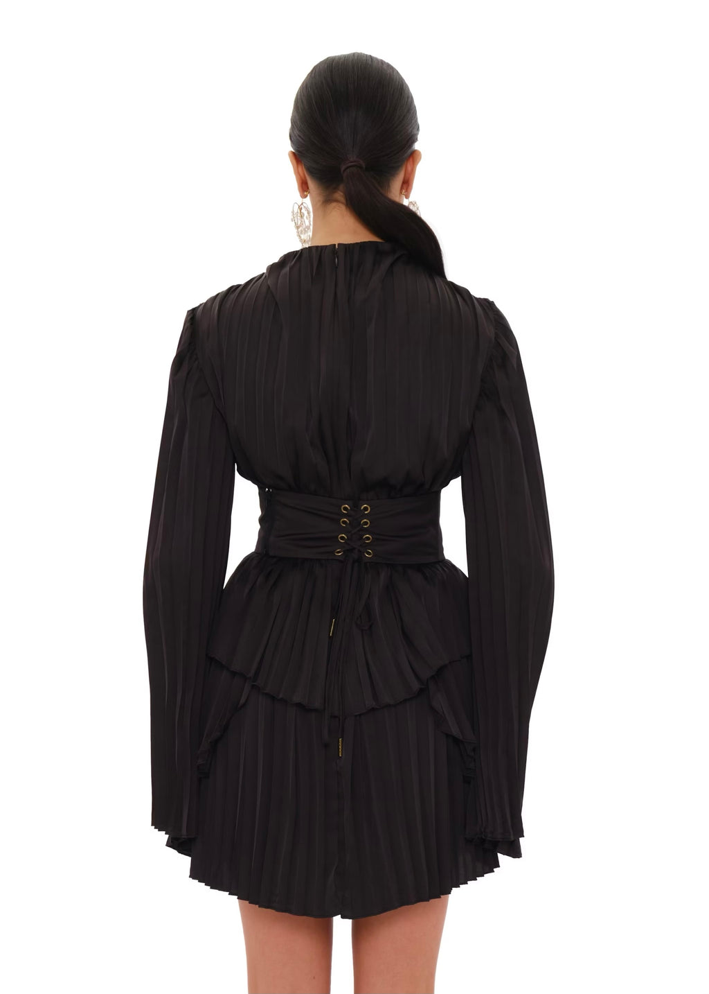 ANDREA IYAMAH LENTI PLEATED MINI DRESS