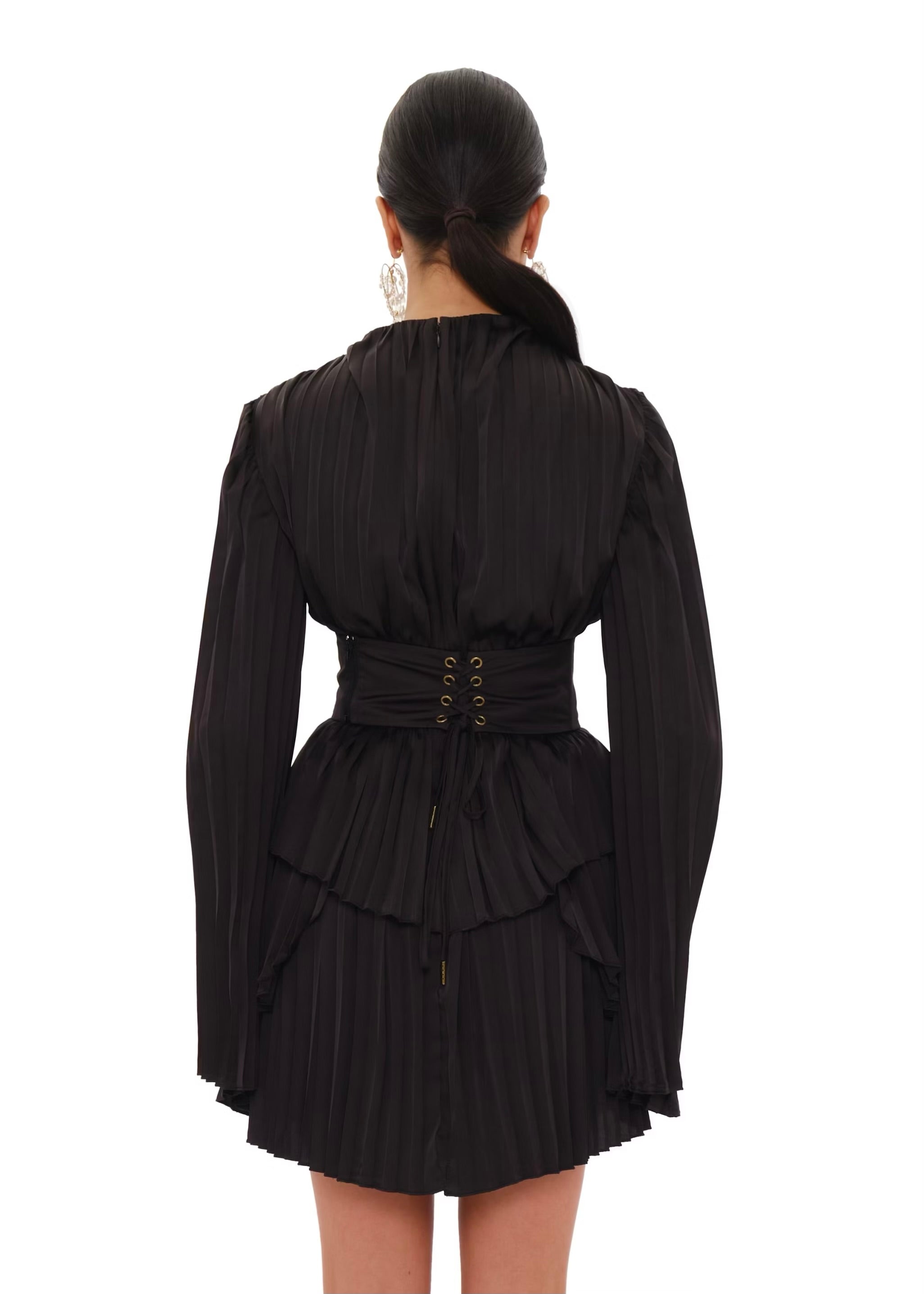 ANDREA IYAMAH LENTI PLEATED MINI DRESS