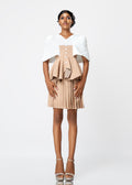 LUKABI LEUR BOLD PEPLUM TOP & MINI SKIRT SET