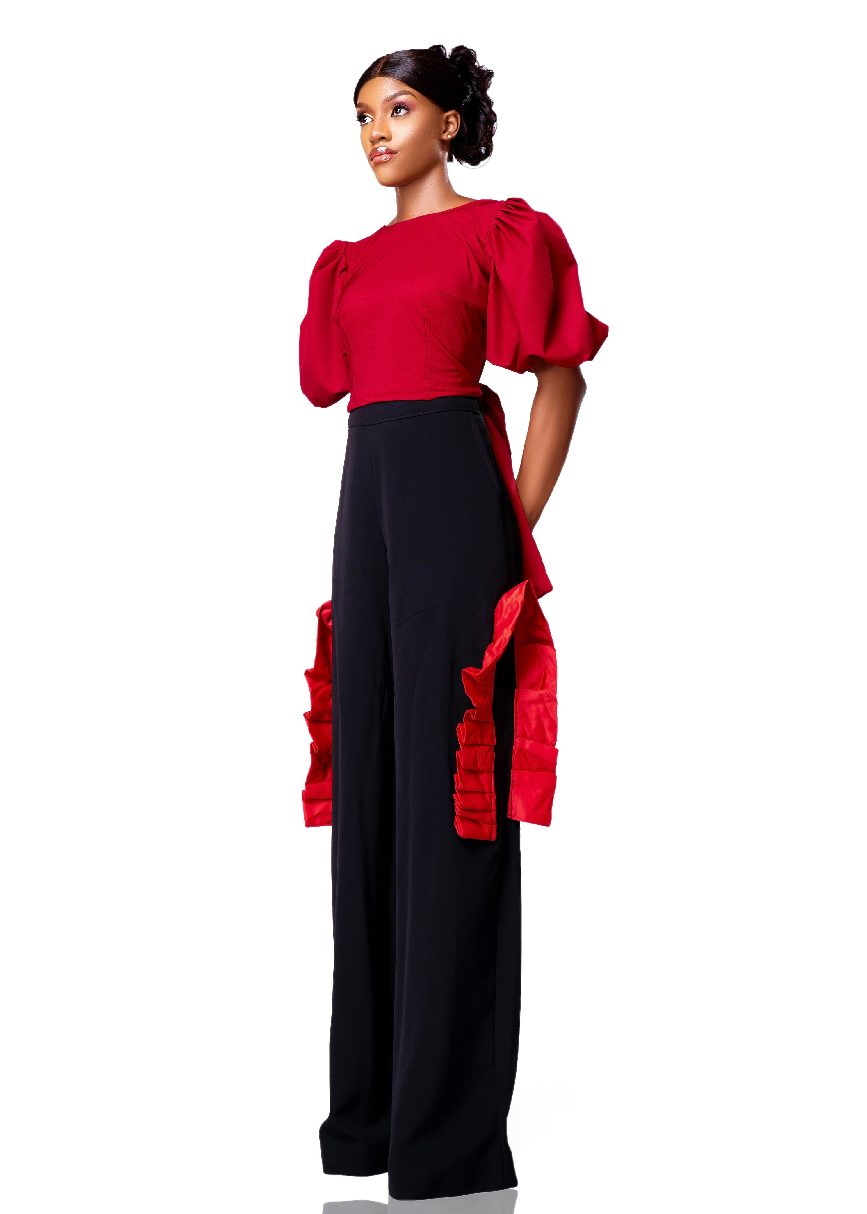 LUKABI DIVA TOP & STRAIGHT PANTS SET