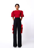LUKABI DIVA TOP & STRAIGHT PANTS SET