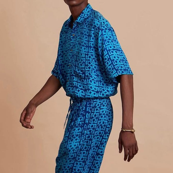 JERMAINE BLEU MONOGRAM SET(SEA BLUE & NAVY BLUE)