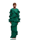 LOLA THREADS NAKE SKIMMING RUFFLE MAXI DRESS