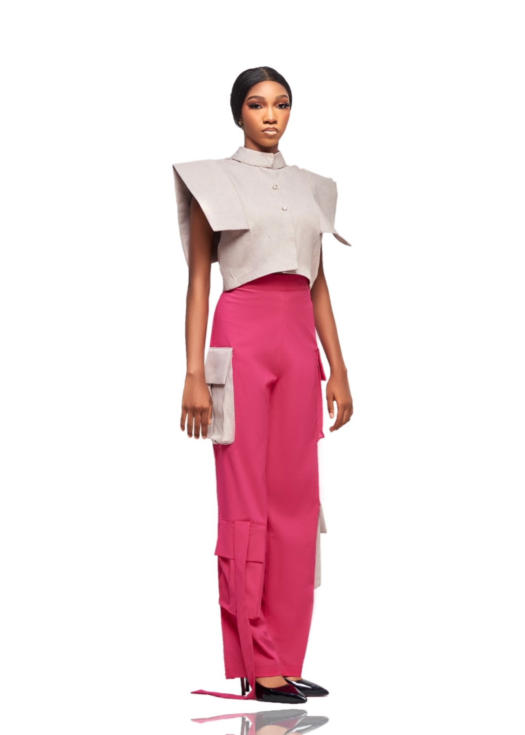 LOLA THREADS GINA CROP SHIRT & CARGO PANT SET