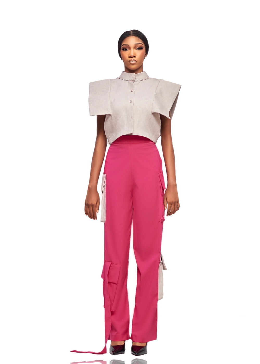 LOLA THREADS GINA CROP SHIRT & CARGO PANT SET