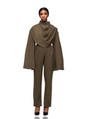 KOZI TWO PIECE BOLD DRAPE CAPE WITH PANTS
