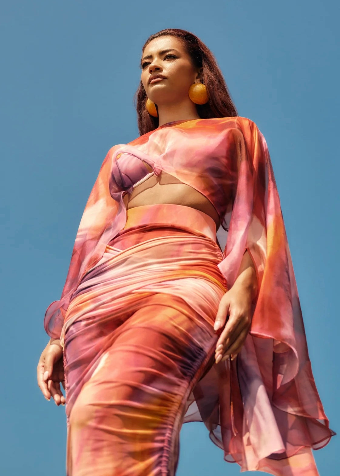 ANDREA IYAMAH - BINA MESH HIGH WAIST SKIRT