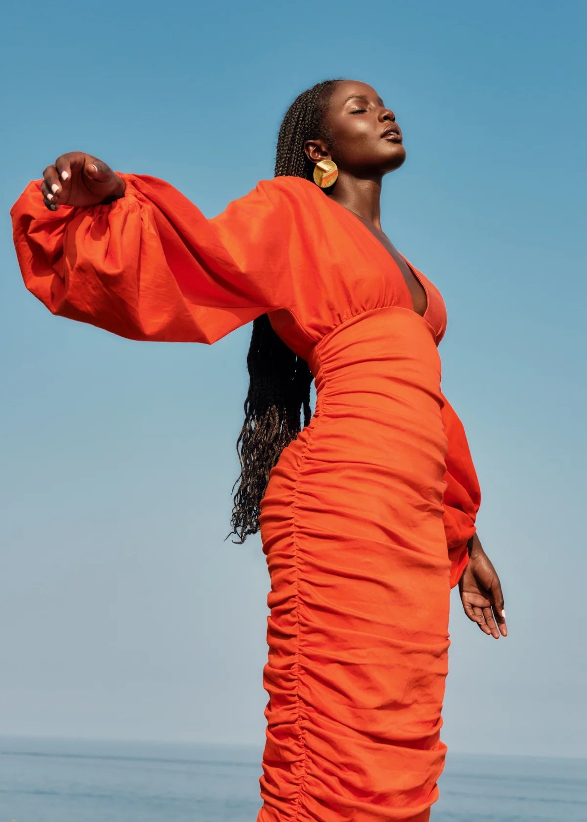 ANDREA IYAMAH - ANIDA MIDI BUBBLE SLEEVE COTTON DRESS The Lotte Accra ANDREA IYAMAH - ANIDA MIDI BUBBLE SLEEVE COTTON DRESS The Lotte Accra
