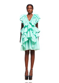 SEDCAZ RUFFLE MIDI DRESS