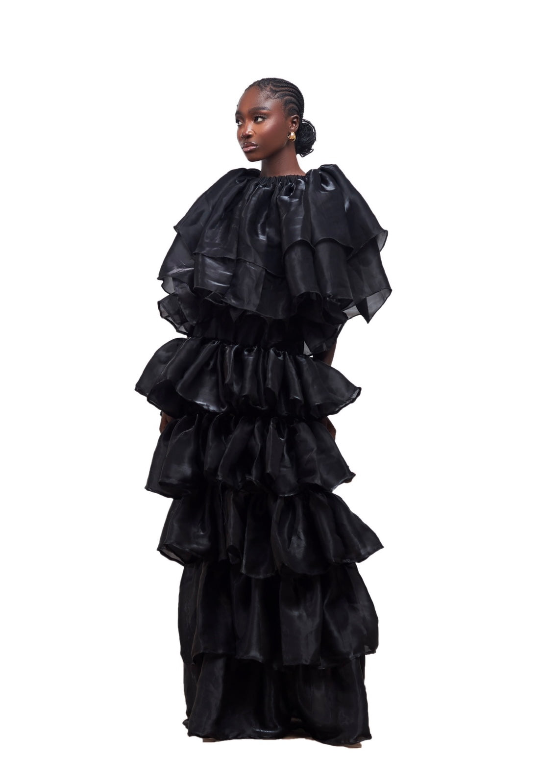 CHRISPEGH EFIA RUFFLE MAXI DRESS
