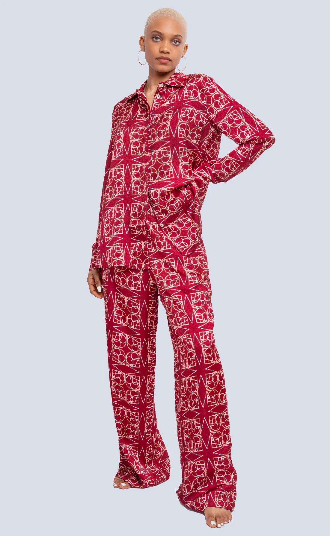 MIRELLABROGGI DAUGHTERS-BURGUNDY LOGO PANTS