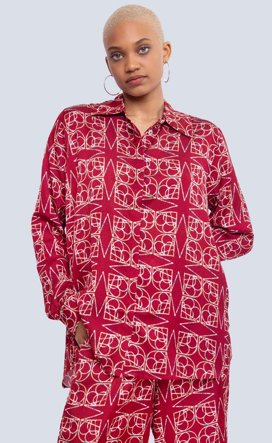 MIRELLABROGGI DAUGHTERS-BURGUNDY LOGO BLOUSE