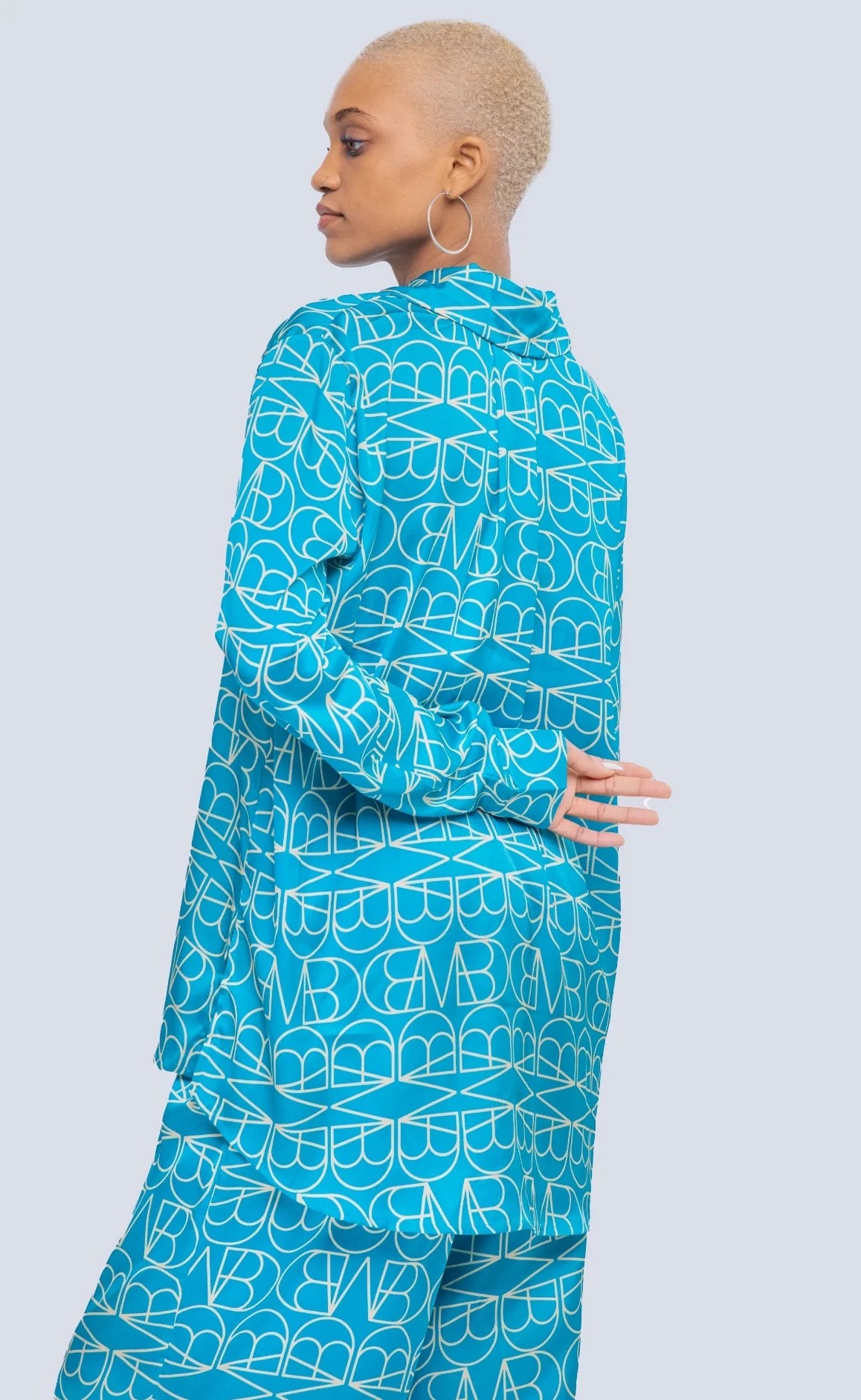MIRELLABROGGI DAUGHTERS-TURQUOISE LOGO XL BLOUSE