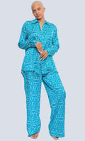 MIRELLABROGGI DAUGHTERS-TURQUOISE LOGO XL PANTS