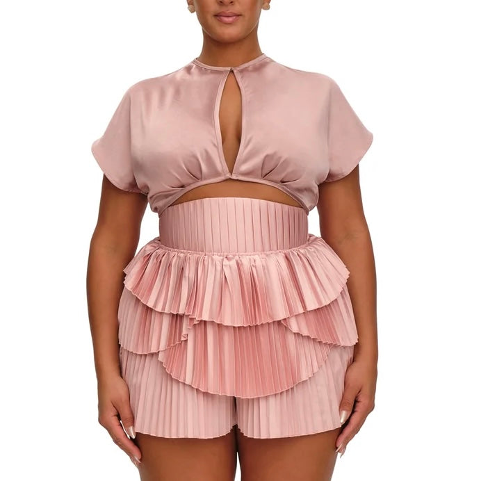 ANDREA IYAMAH HIBI PLEATED SHORTS