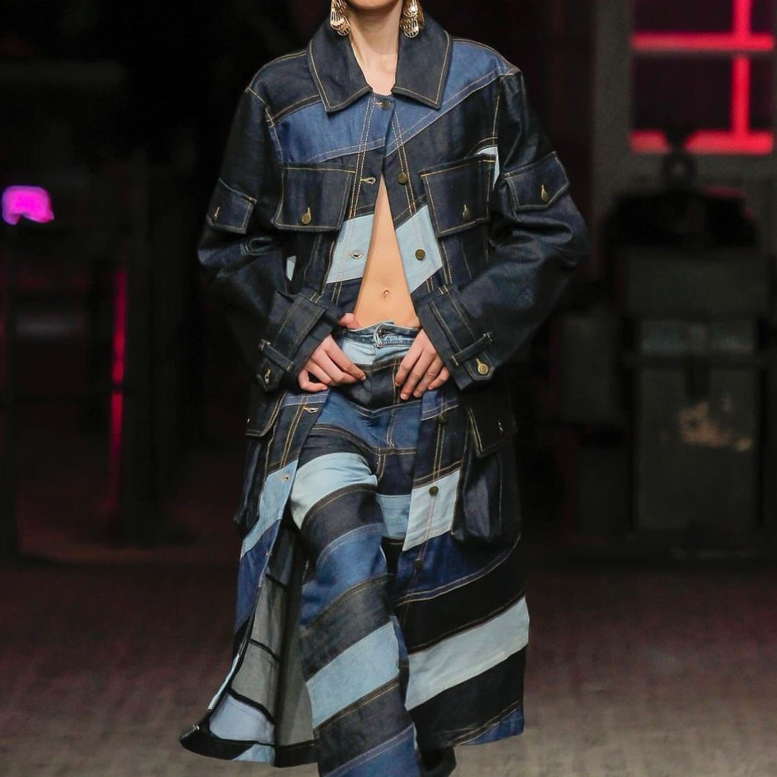 Boyedoe Kuntunkukunku Denim Diagonal Signature Jacket