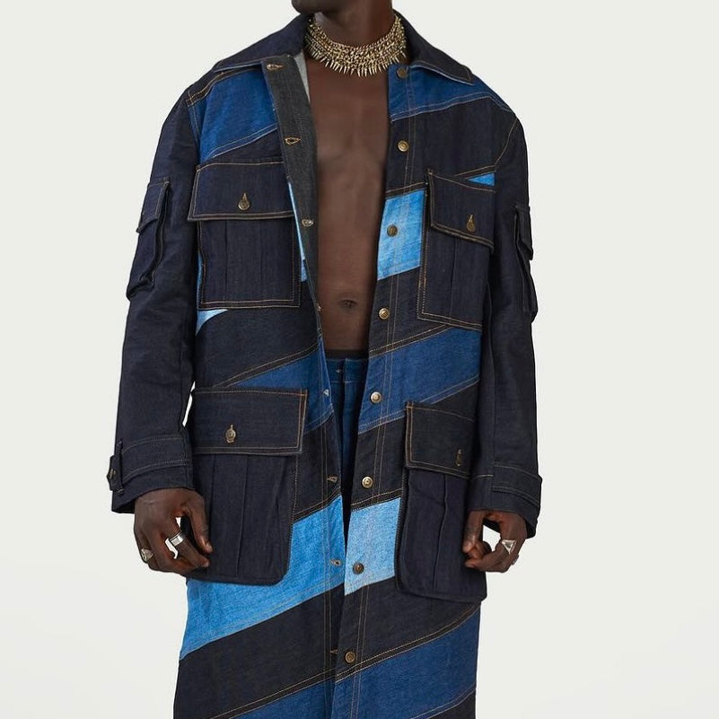 Boyedoe Kuntunkukunku Denim Diagonal Signature Jacket