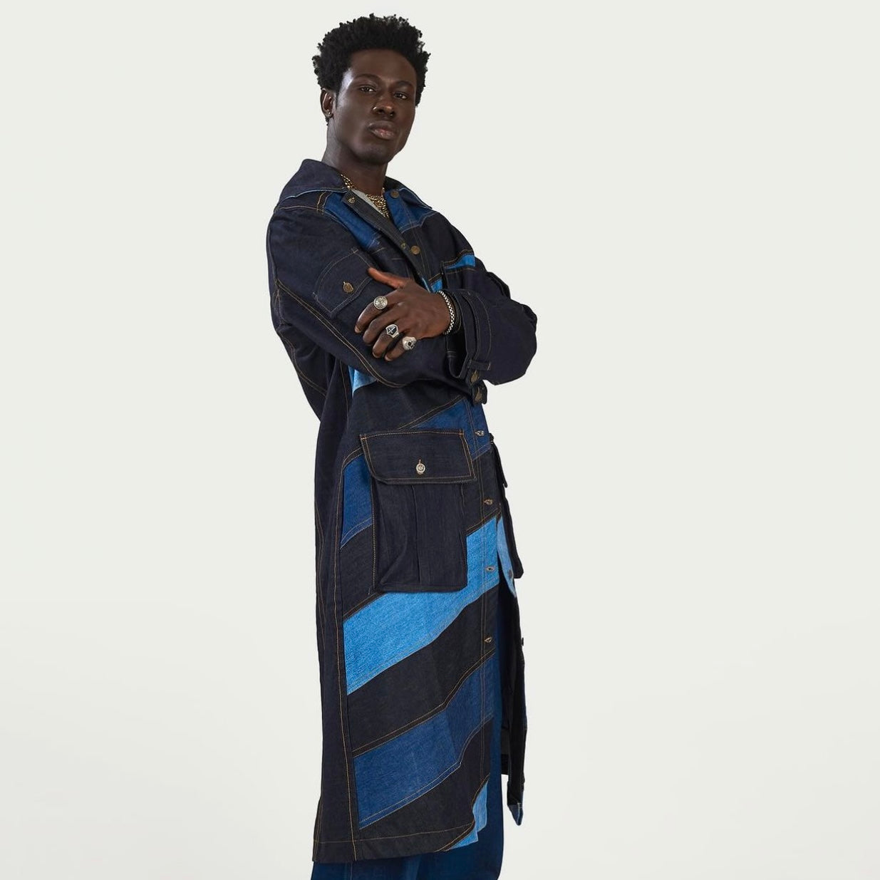 Boyedoe Kuntunkukunku Denim Diagonal Signature Jacket