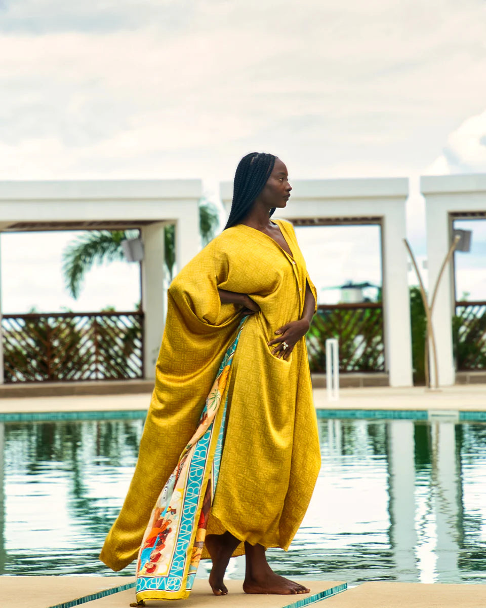 MIRELLABROGGI DAUGHTERS LIQUID GOLD KAFTAN